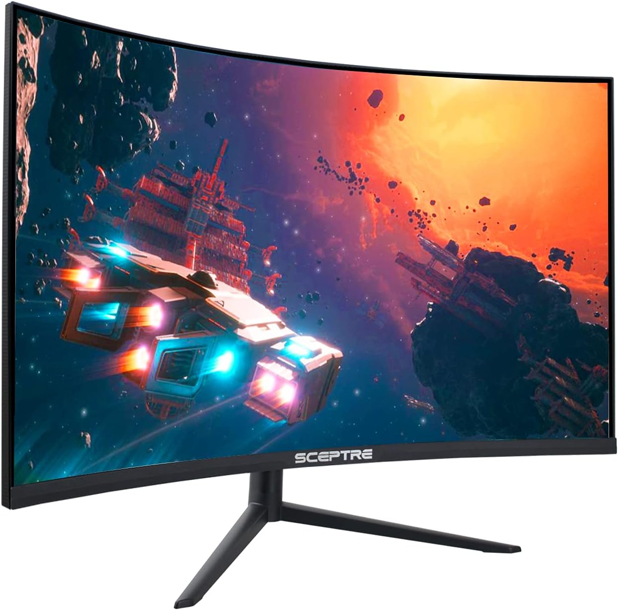 Sceptre 32 inch Curved 2K Gaming Monitor QHD 2560 x 1440 up to 165Hz 144Hz 1ms HDR400 400 Lux AMD FreeSync Premium, Height Adjustable DisplayPort HDMI Build-in Speakers Machine Black (C325B-QWD168)