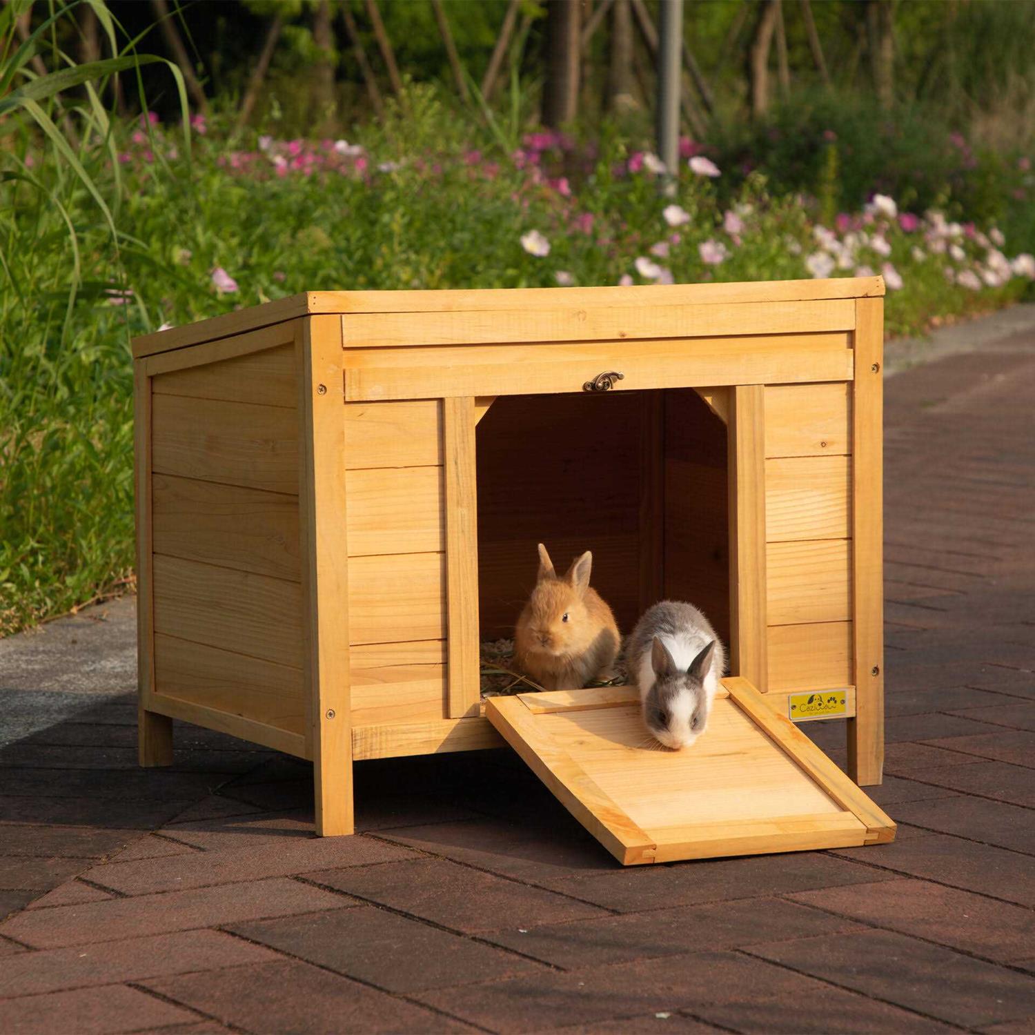 Coziwow24′′L Waterproof Wooden Outdoor Rabbit Enclosure - Pet Supplies online store