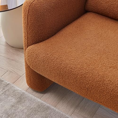 30.7 x 33.5 Modern Accent Chair with Lambskin Sherpa Fabric, Upholstered Comfy Reading Arm Chair for Living Room Bedroom Reception Waiting Room Office(Cream)…