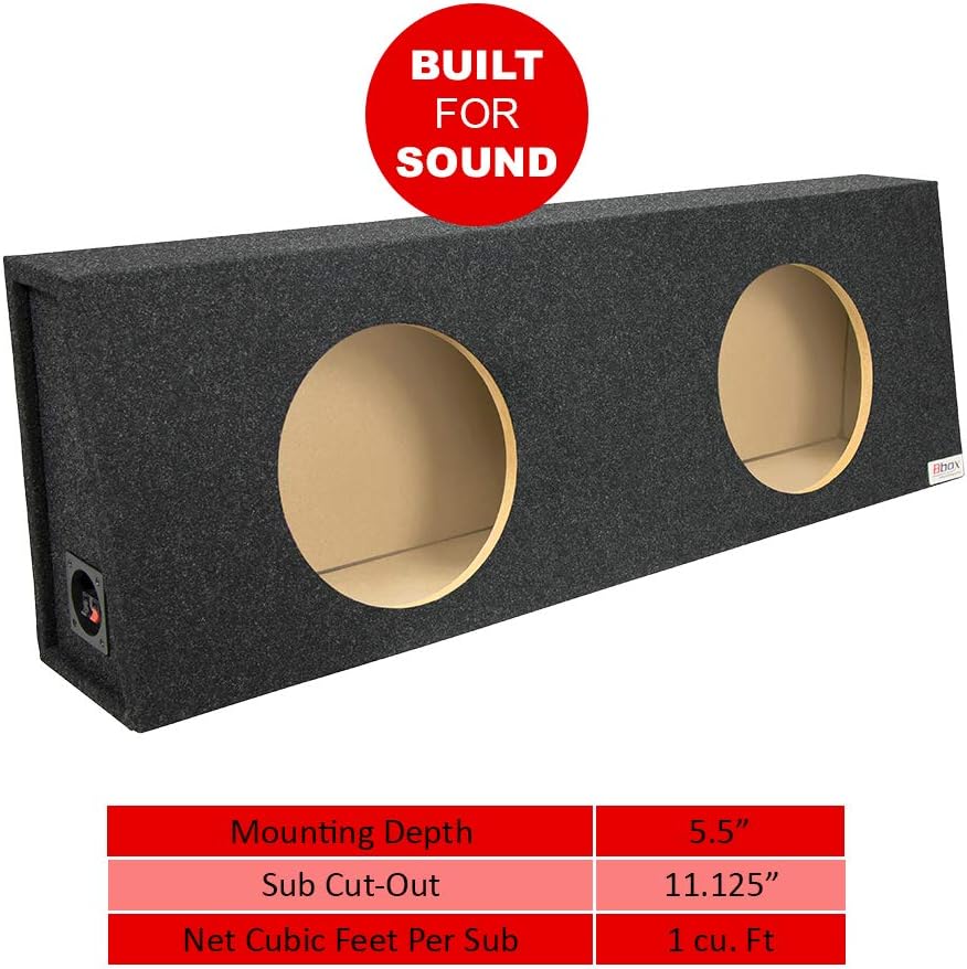 Atrend Dual 10 Subwoofer Regular Standard Cab Truck Sub Box Enclosure 3/4 MDF Speaker Box, Charcoal (E10DT)