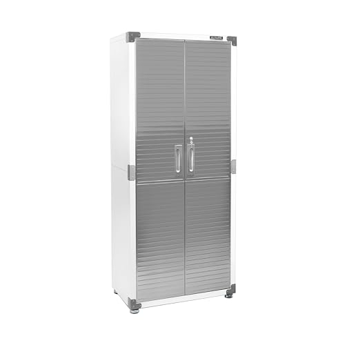 Seville Classics UltraHD Solid Steel Lockable Metal Storage Cabinet Locker Organizer, w/Adjustable Shelves for Garage, Warehouse, Office, Classroom, Granite, 48" W x 24" D x 72" H