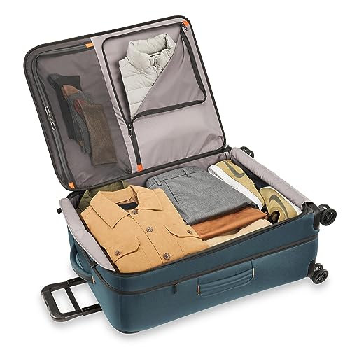 Briggs & Riley Domestic 22" Carry On Expandable Spinner - Luggage for Travel, Suitcases with Wheels, Softside Rolling Bag for Men & Women, Self-Repairing Zipper - ZDX Collection, Hunter