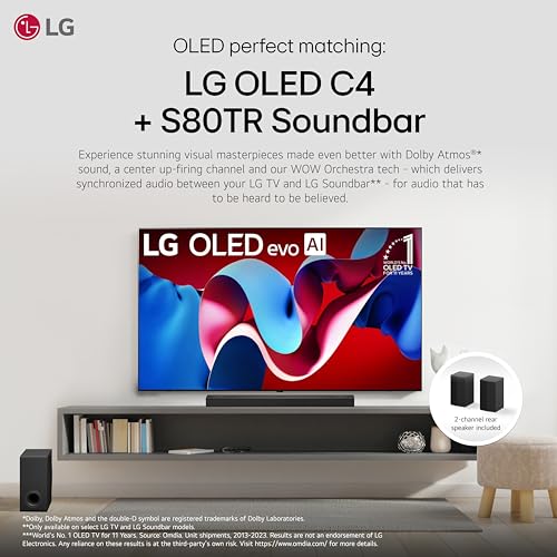LG 65-Inch Class OLED evo C4 Series Smart TV 4K Processor Flat Screen with Magic Remote AI-Powered with Alexa Built-in (OLED65C4PUA, 2024)