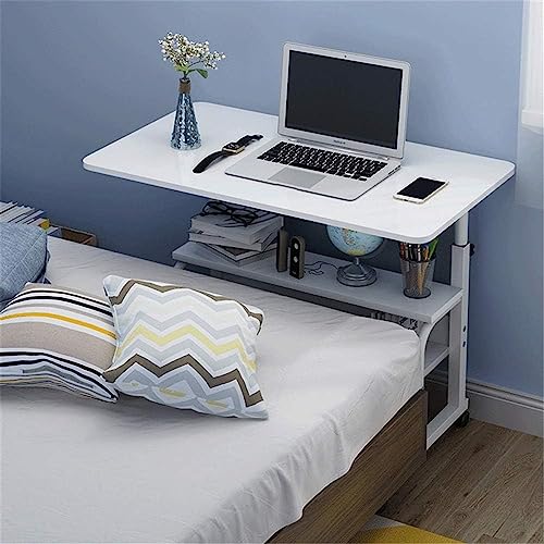 Portable Mobile Laptop Computer Desk Adjustable Height Computer Cart Mobile Laptop Desk Stand Laptop Table On Wheelsa (Oak One Size)