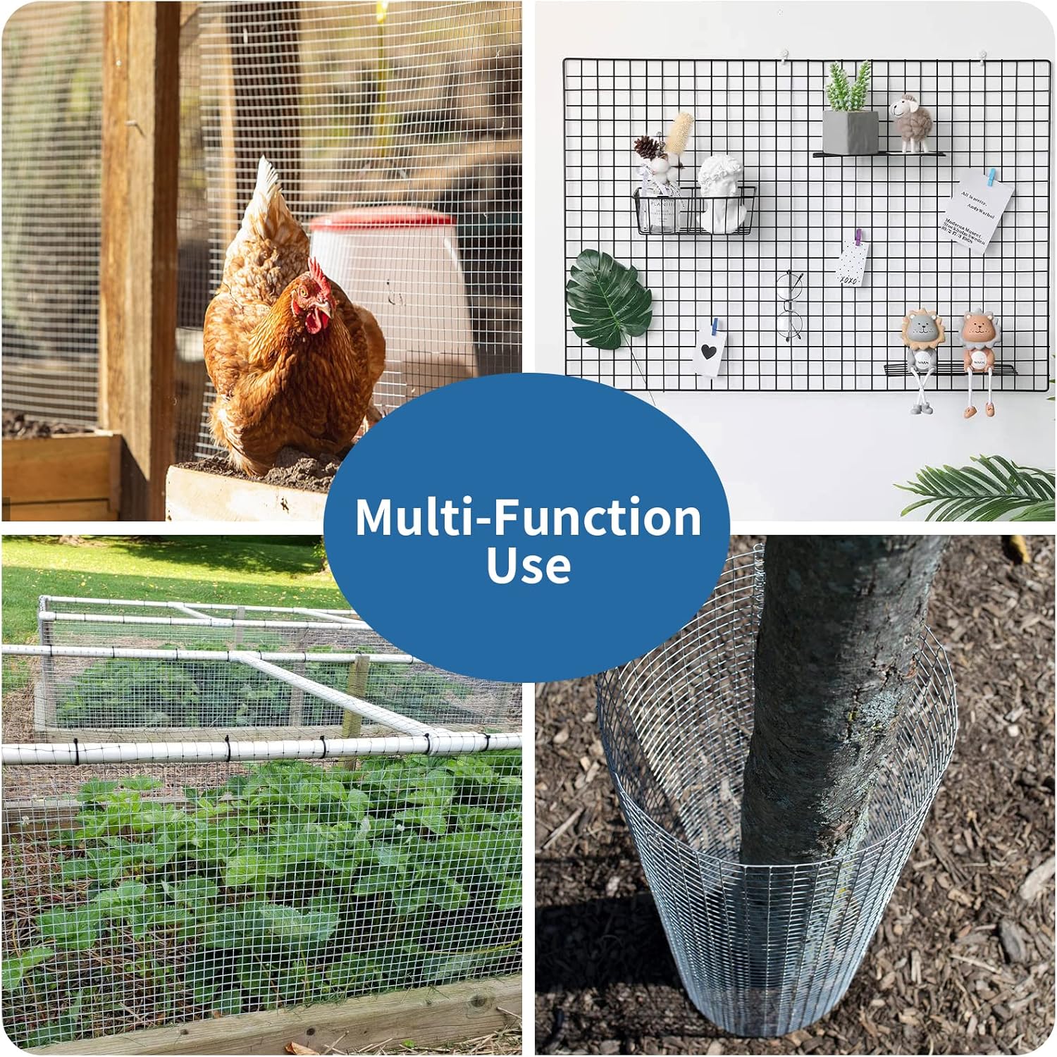 60in x 100ft Hardware Cloth 23Gauge Home Garden Rabbit Cage, 60" x 100' 1/2inch, Silver Mesh Roll Galvanized After Welding