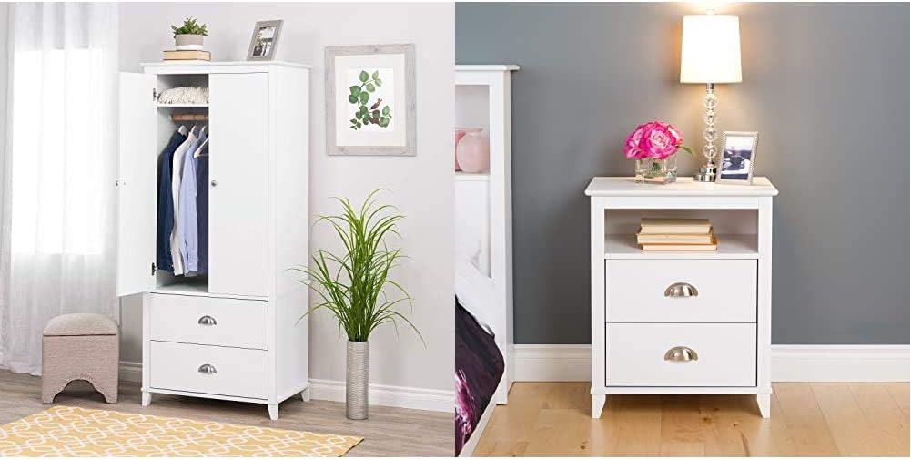 Prepac Yaletown Armoire, 31.5" W x 72" H x 21" D, White