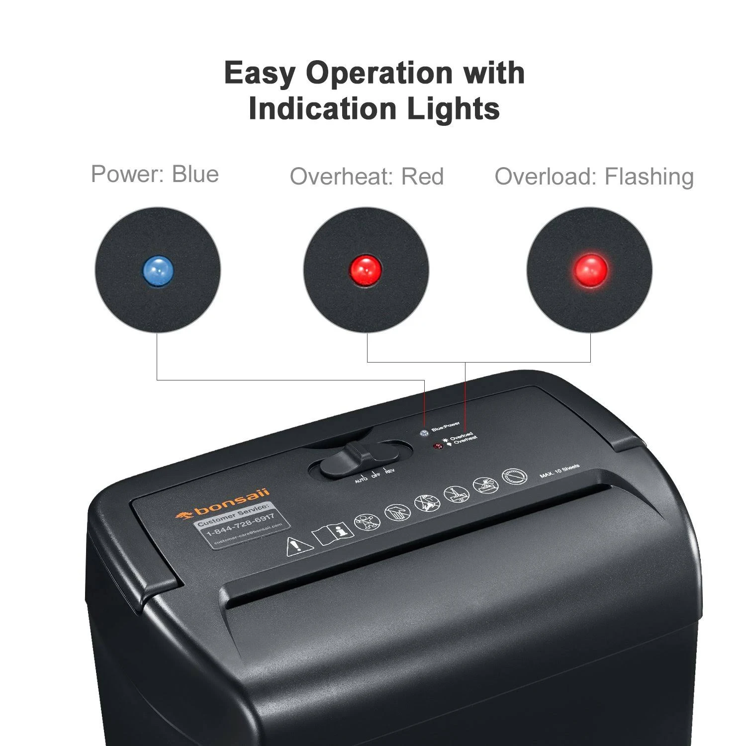 Bonsaii 10-Sheet Cross-Cut Paper Shredder, Credit Card Shredders for Home Office