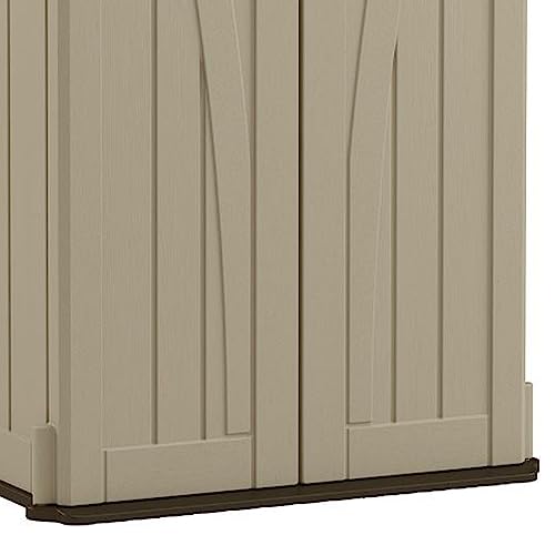 Suncast 54 Cubic Feet Vertical Storage Shed with Durable Plastic Construction, Multiple Wall Panels and Ample Space for Outdoor Storage