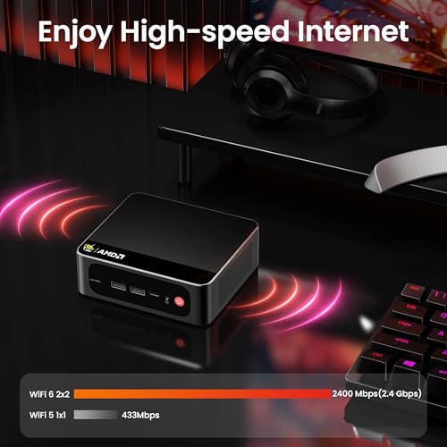 Beelink SER8 Mini PC AMD Ryzen 7 8745HS(Max 4.9GHz), 24GB DDR5 1TB PCIE4.0 SSD Mini Computer, AMD Radeon 780M Graphics 12 core 2600MHz Gaming PC,Triple Display USB4/DP/HDMI, 2.5G LAN Micro PC