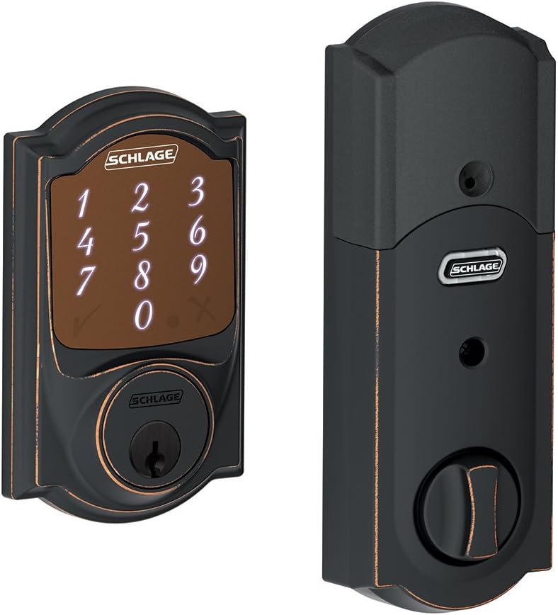 SCHLAGE BE479 CAM 716 Aged Bronze Steel Electronic Deadbolt