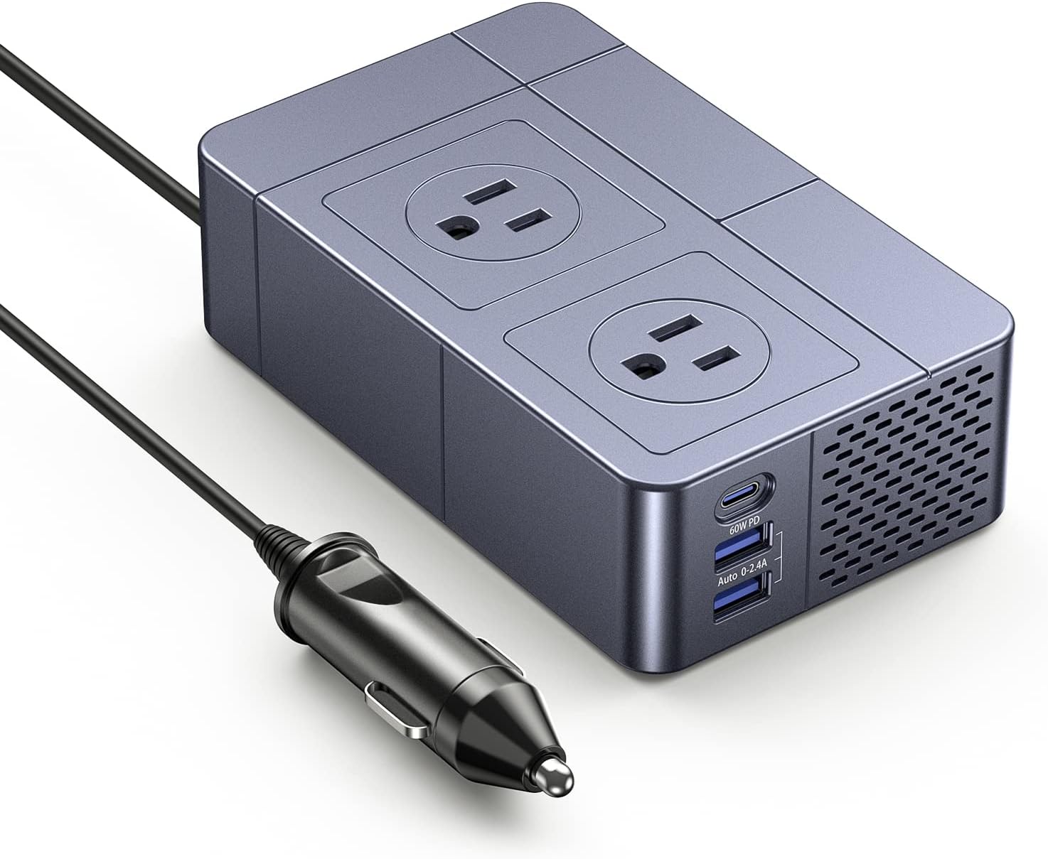 Pure Sine Wave Inverter by KOOSLA, 300W Power Inverter [��� �� ���-�] for Car DC 12V to AC 110V Car Plug Adapter Outlet Pack of 2