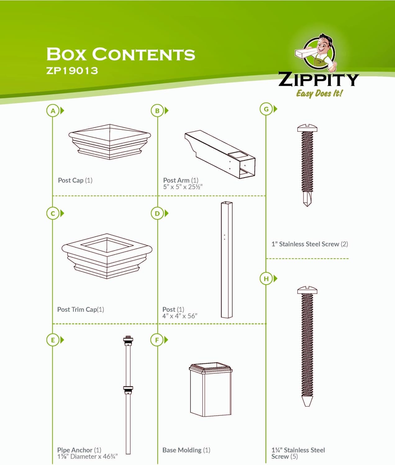 Zippity Outdoor Products ZP19013 Classica Mailbox Post, White