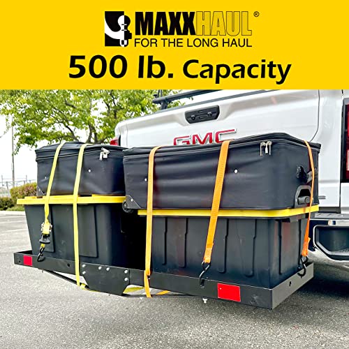 MaxxHaul 50641 60 inch x 20 inch 500 lb. Capacity 2 in 1 Hitch Mount Cargo Carrier Rack and 2 Bike Rack for 2 inch Receiver