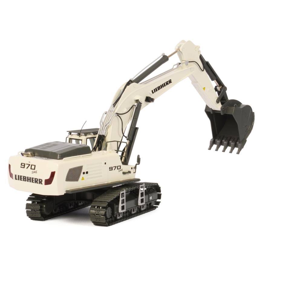 Liebherr Mining R 970 SME Litronic Hydraulic Excavator White 1/50 Diecast Model by WSI Models