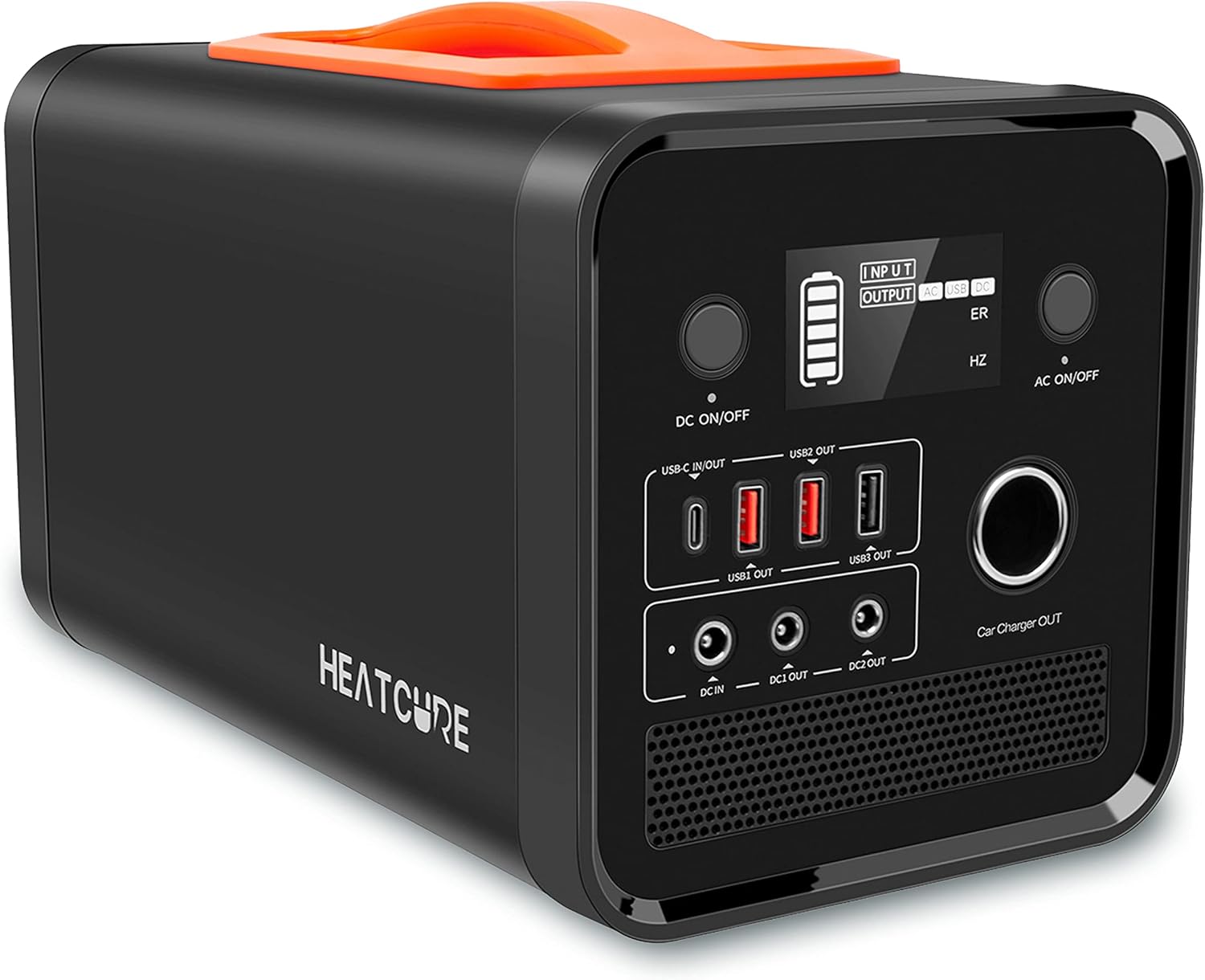 HEATCURE Portable Power Station 600W, 604Wh Portable Lithium Battery with 110V/600W 4 AC Outlets/ Car Outlet/2 DC Ports/3 USB Ports/ USB-C Port, Solar Generator (Solar Panel Not Included) for Outdoors Camping RV Emergency