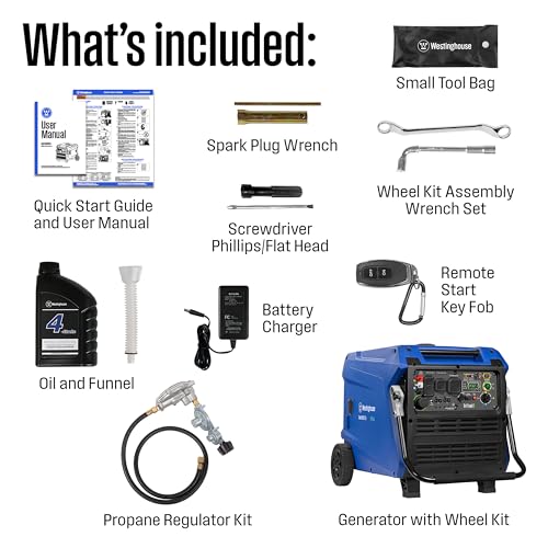 Westinghouse 11000 Peak Watt Tri-Fuel Portable Inverter Generator, Remote Start, Transfer Switch Ready, Gas/Propane/Natural Gas Powered, Low THD, Safe for Electronics, Parallel Capable, CO Sensor