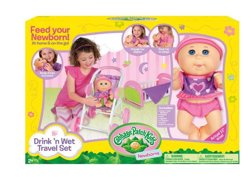 Cabbage Patch Kids Drink N Wet Travel Set Doll