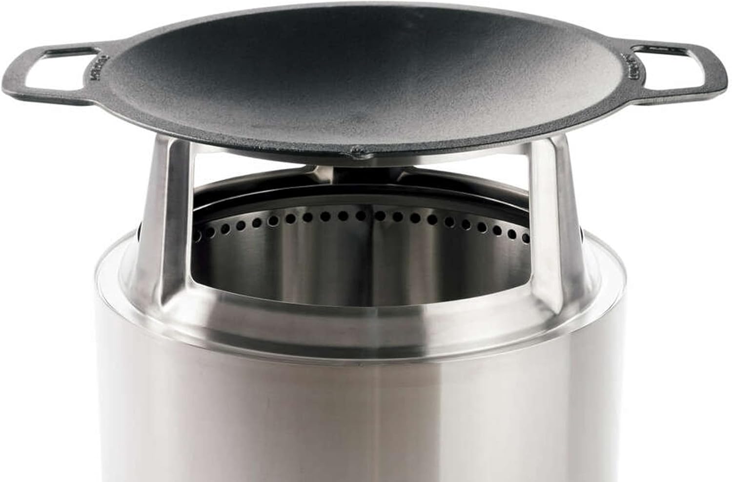 Solo Stove Yukon 27 Grill Top and Hub, Cast Iron Cooktop with Stainless steel Hub for 8”Elevation, Addition for Yukon Fire Pit, Weight: 21.5lbs, Diameter: 17.5