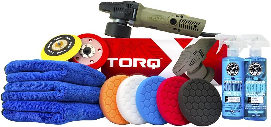 Chemical Guys BUF_503X TORQX Random Polisher Kit with Pads, Polishes & Compounds (9 Items)