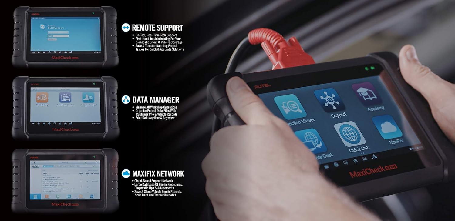 Autel Scanner MaxiCheck MX808 OBD2 Diagnostic Scan Tool Same functionalities of MK808/MK808BT Bi-Directional Scan Tool 2 Years Free Update 28+Services FCA AutoAuth Active Tests Work with MV105 MV108
