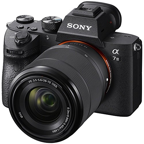 Sony a7III Full Frame Mirrorless Camera with FE 28-70mm F3.5-5.6 OSS Lens Kit ILCE-7M3K/B Bundle with Telephoto and Wide-Angle Lens Set, 2X 64GB Memory Cards, Deco Gear Bag and Accessories (26 Items)