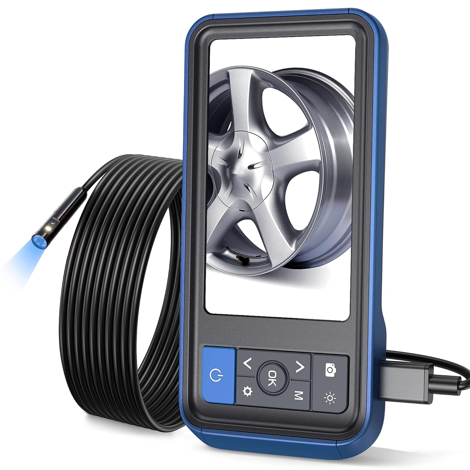 50ft Dual Lens Inspection Camera with Light, Teslong Digital Home Borescope Tool, Video Endoscope, HD Scope Camera, 4.5 Screen, Long Flexible Probe, 1080p, Sewer, Plumbing, Pipe, Wall(Waterproof)