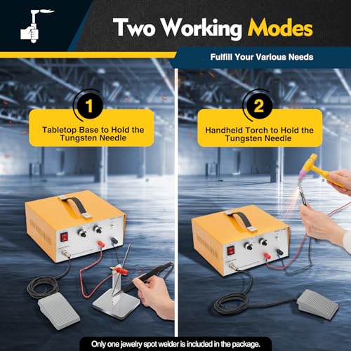 Jewelry Spot Welder Machine, 110V Portable Pulse Sparkle Spot Welder, 600W 80A Electric Spot Welder with Foot Pedal, Adjustable Permanent Jewelry Welder Kit for Rapid Welding of Gold Silver Iron