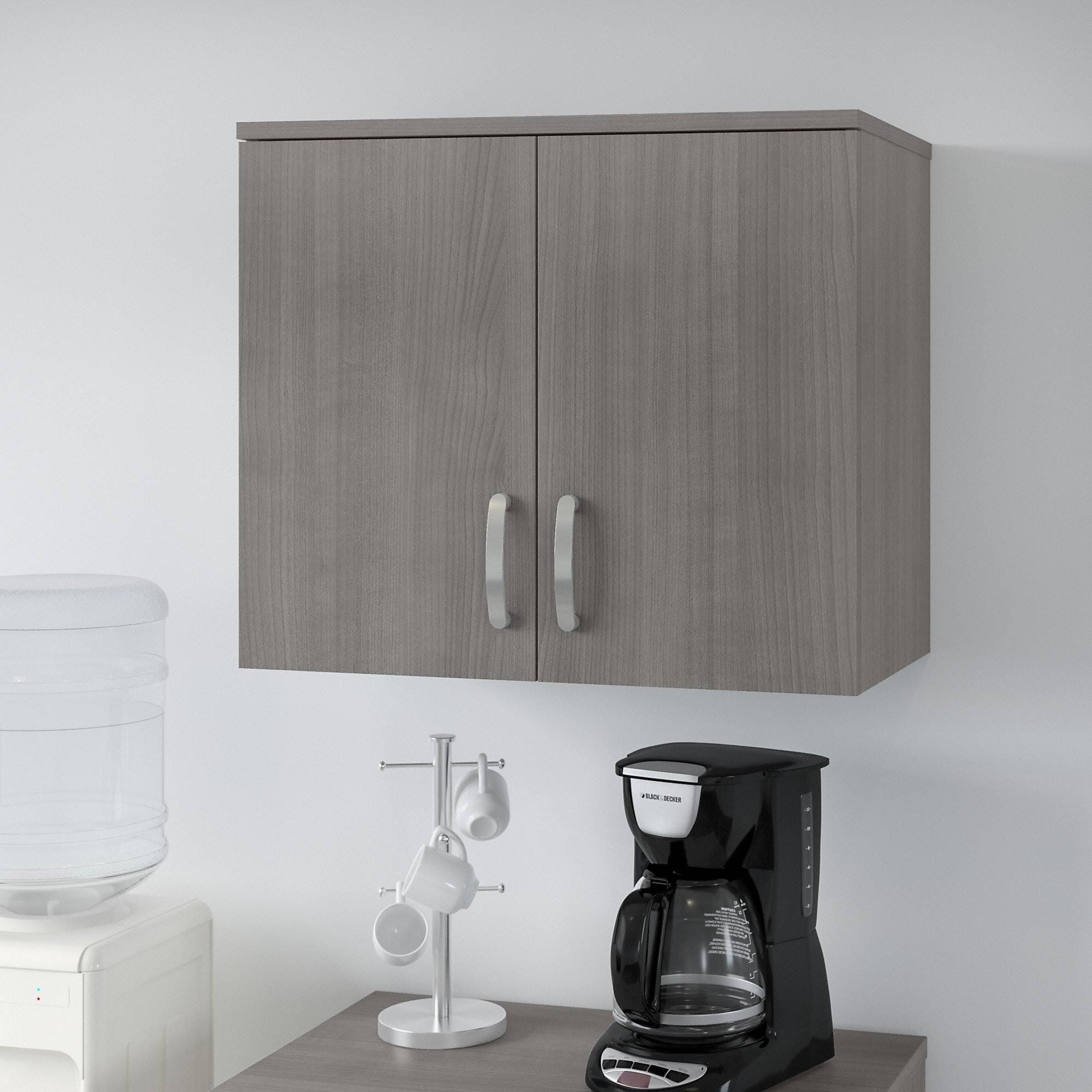 Universal Wall Cabinet with Doors and Shelves - Platinum Gray