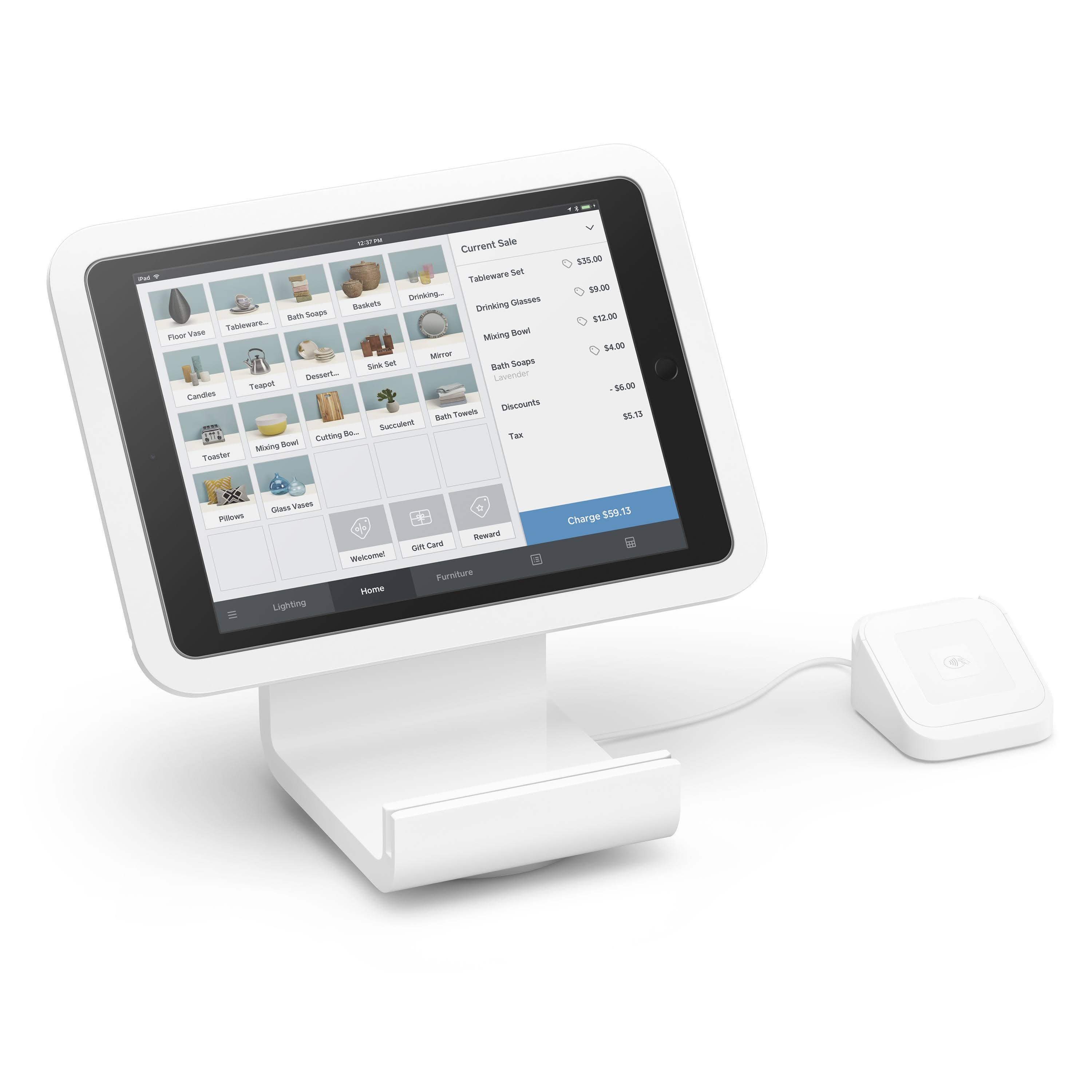 Square Stand for Contactless Chip Reader u0026 Dock - White