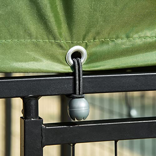 PawHut 4.6' x 4.6' x 5' Dog Kennel Outside, Welded Wire Outdoor Dog Kennel Run with Waterproof & UV Resistant Cover, for S&M Breeds, Chickens, Ducks, Black