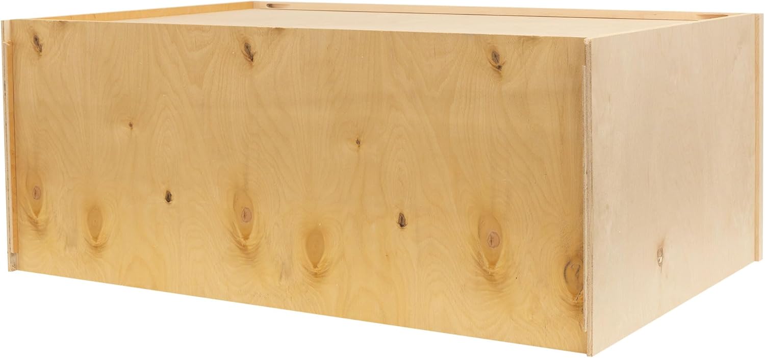 Quicklock RTA (Ready-to-Assemble) 30" Tall Wall Kitchen Cabinets - Shaker Style | 100% Hardwood | Made in America | Soft Close Hardware (Raw Maple, 24" D x 36" W x 12" H)