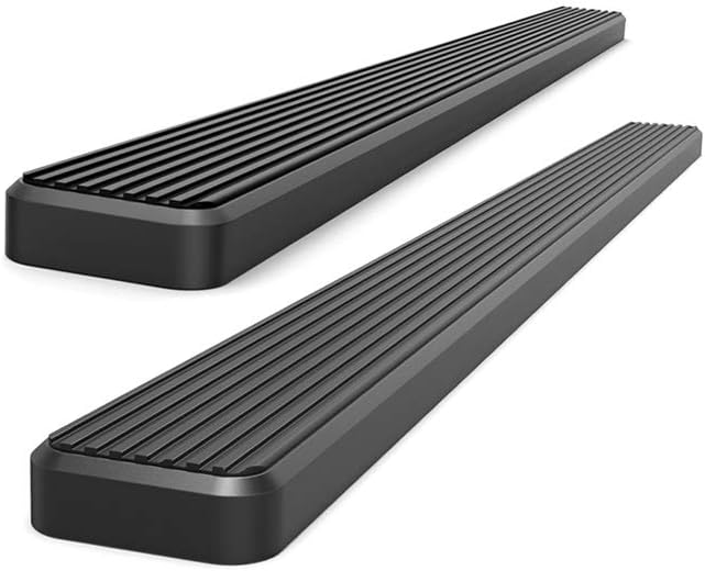 APS 4in Black iBoard Running Boards Compatible with Ford F150 F250 Light Duty Super Cab 99-03