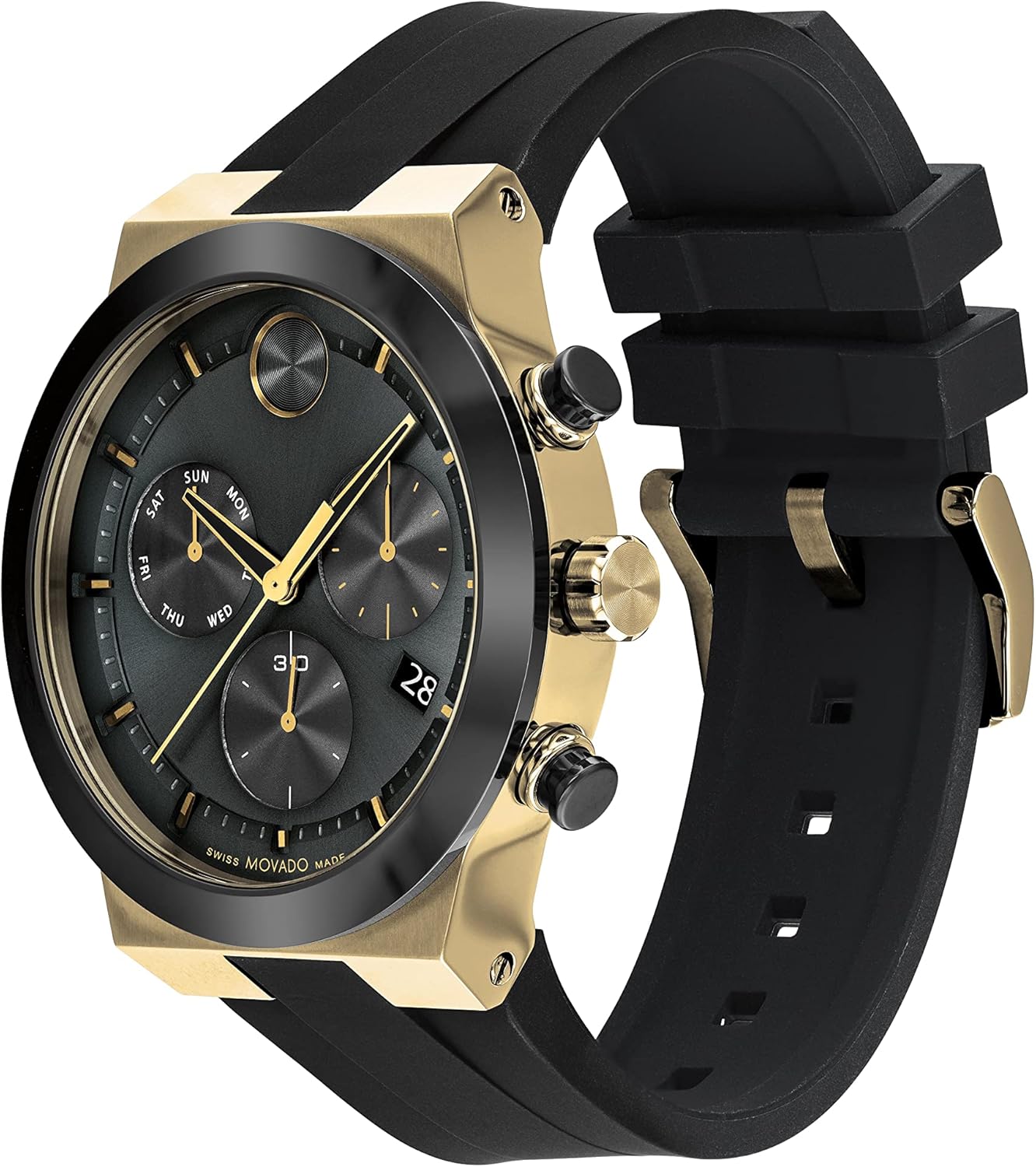 Movado Bold Fusion Men's Watch - Swiss Quartz Chronograph Movement, Silicone Strap - 5 ATM Water Resistance - Luxury Fashion Timepiece for Him - 44.50mm