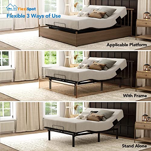 FLEXISPOT S3 Adjustable Bed Frame Base Full, Wireless, 5 Minutes Quick Assembly, Zero Clearance, Zero Gravity, Whisper Quiet Durable Motor, Mattress Holder.