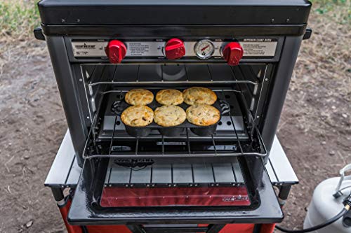 Camp Chef Deluxe Outdoor Camp Oven - Stainless Steel, Insulated Oven Box, Matchless Ignition - Charcoal Gray (COVEND)