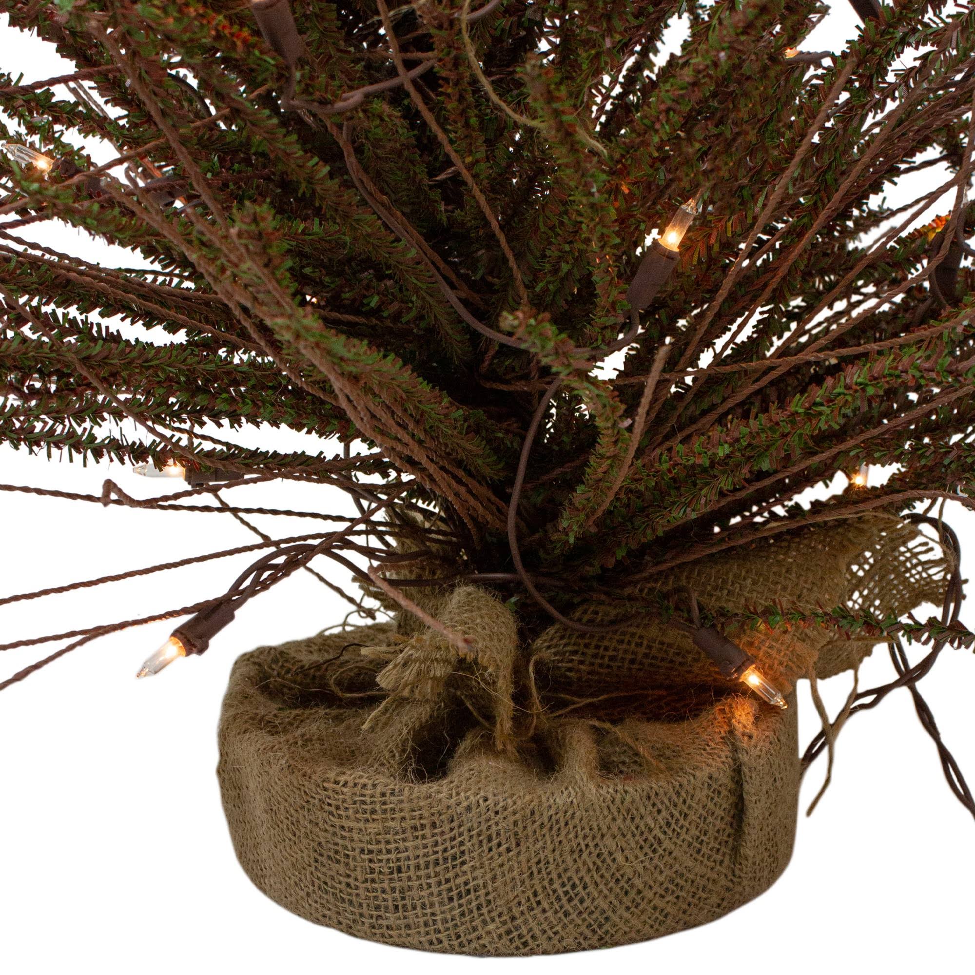 Northlight 3& Pre-Lit Warsaw Twig Artificial Christmas Tree in Burlap Base - Clear Lights