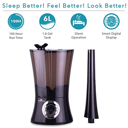 Air Innovations MH-901DA High Capacity & Top Fill Cool Mist Ultrasonic Digital, Black