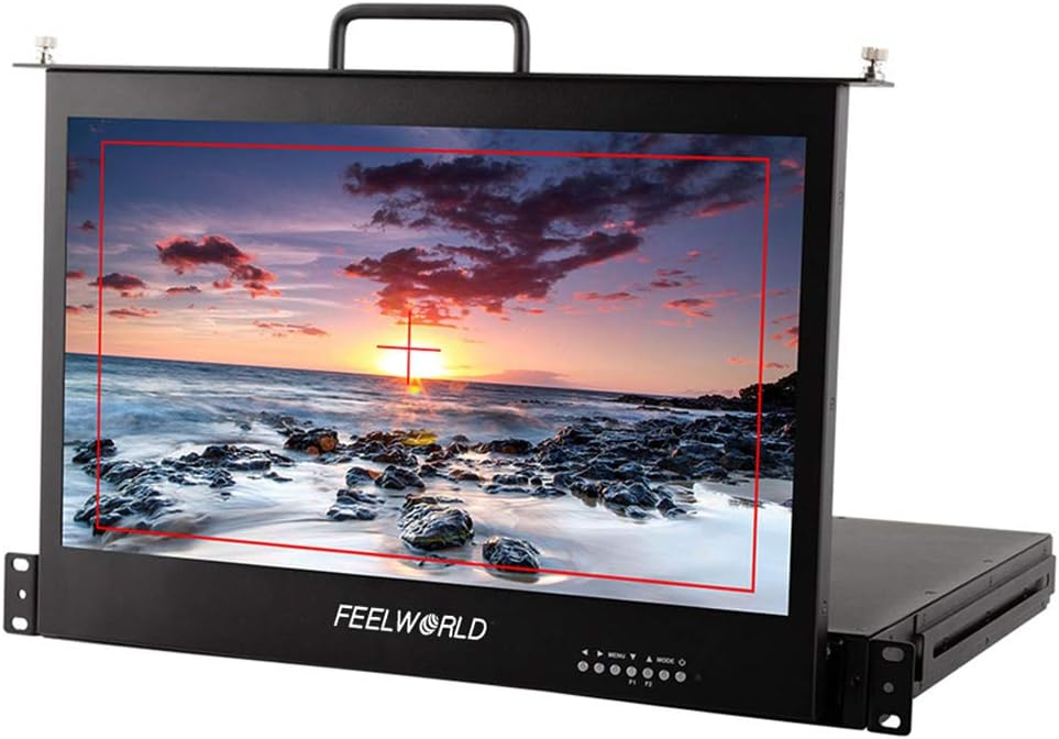 FEELWORLD 17.3 Inch Pullout Rackmount Monitor 1RU Full HD 3G-SDI/HDMI 1920x1080 FW173-HD-56 (3G-SDI/HDMI)