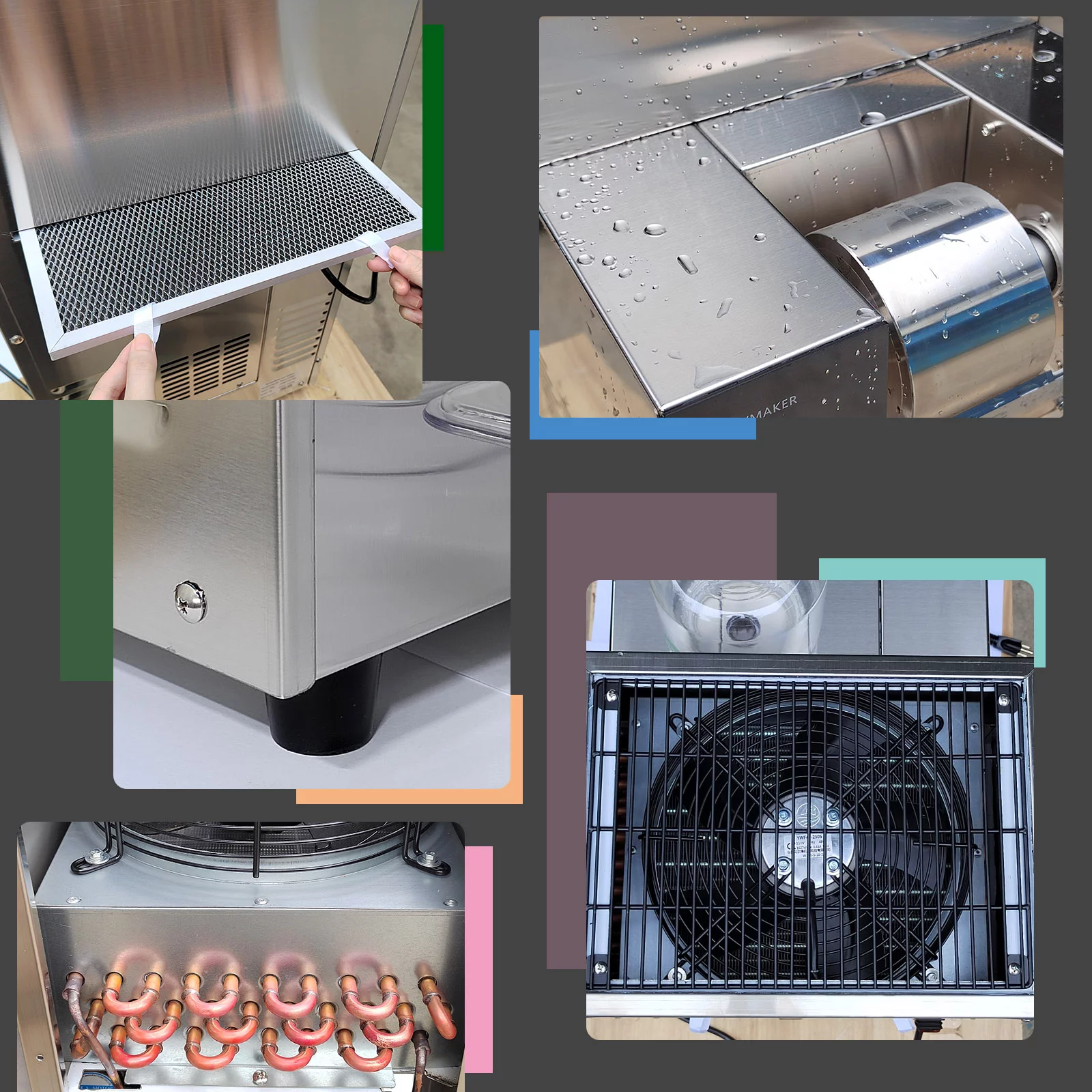 Kolice Commercial Automatic Snowflake Ice Maker, Shaved Ice Machine, Ice Crusher Shaver -200kgs/Day, Air Cooling,Refrigerated by Compressor