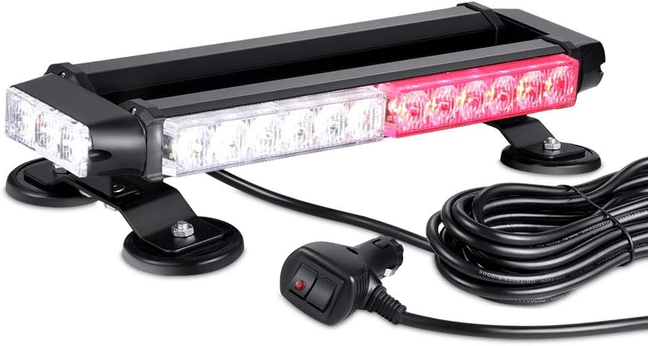 AT-HAIHAN Waterproof 56W Magnetic Blue Red LED Emergency Strobe Flashing Light Bar for Police Cars Law Enforcement Vehicles POV Trucks Rooftop Safety Warning