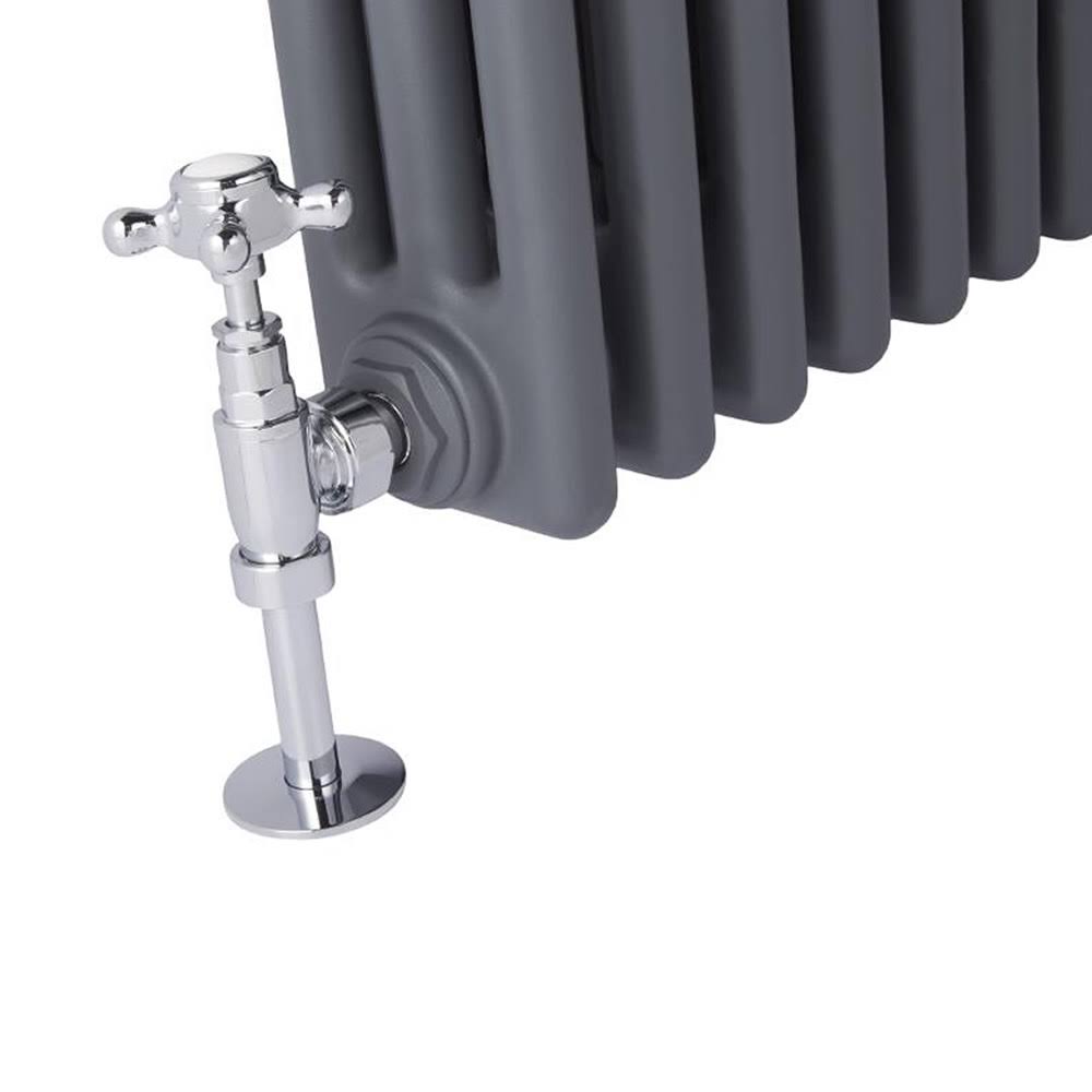 Hudson Reed Regent - Cast Iron Hot Water Radiator - 24x22 x 30x22 - Horizontal European Design - Anthracite NAHBAT12