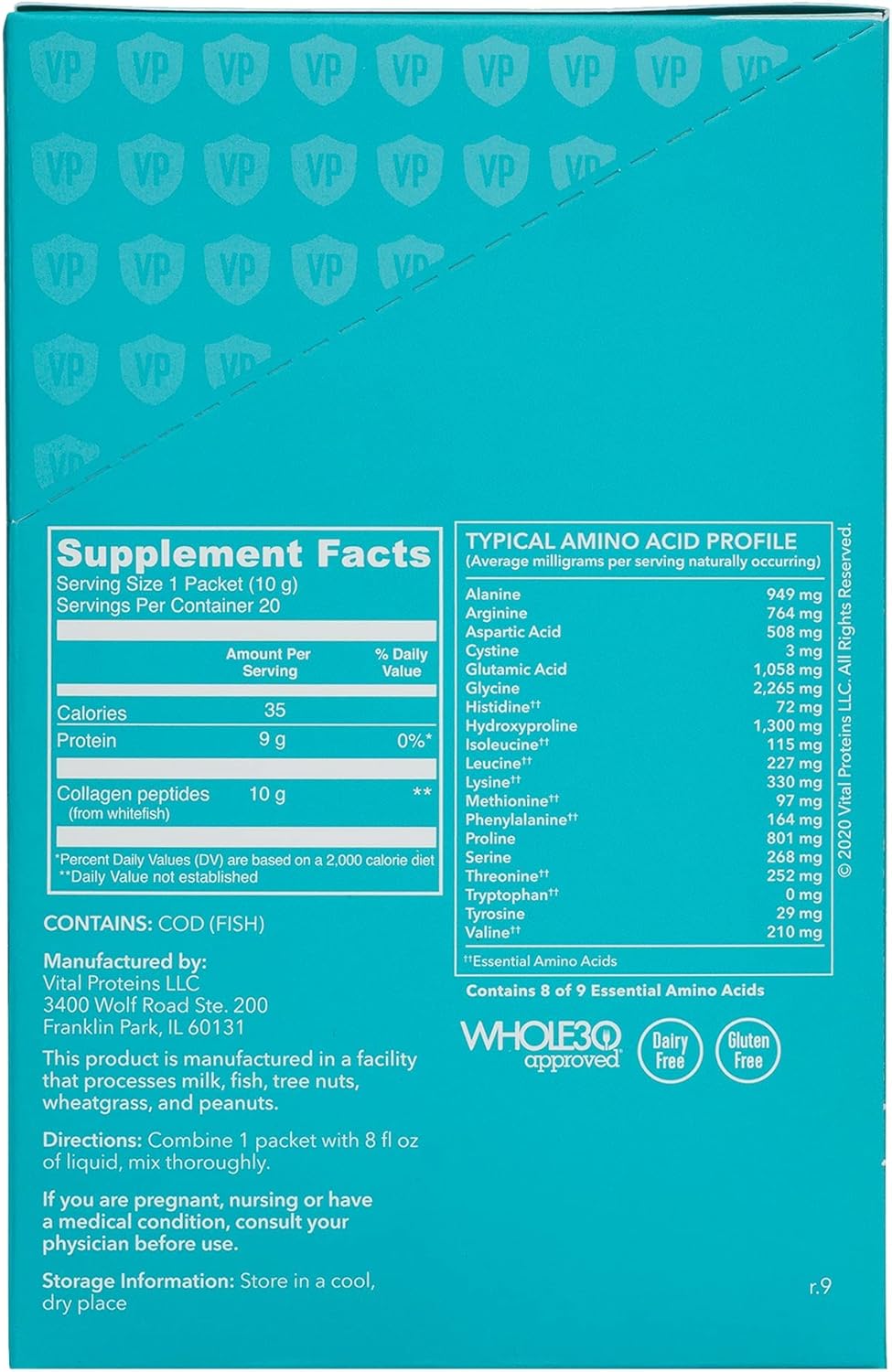 Vital Proteins Marine Collagen, Wild-Caught, Non-GMO Project Verified, Stick Packs (10 g) (Box of 20) Pack of 2