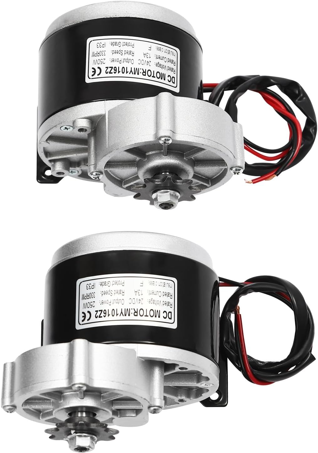 10 Inch 24V Dual Drive Brush Gear Motor Air Wheel Conversion Kit, Digital Display Throttle, 250W Dual Drive Electric Motor Conversion Kit for Electric Beach Cart Bike