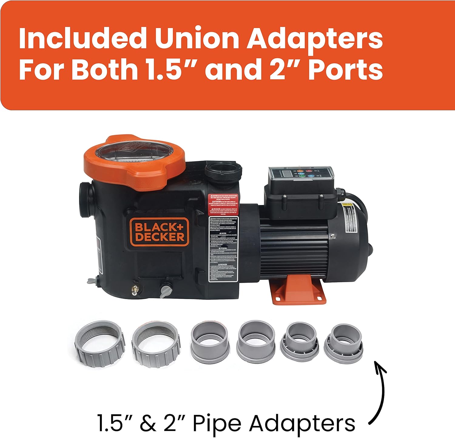 BLACK+DECKER Above Ground Variable Speed Swimming Pool Pump, 1 HP