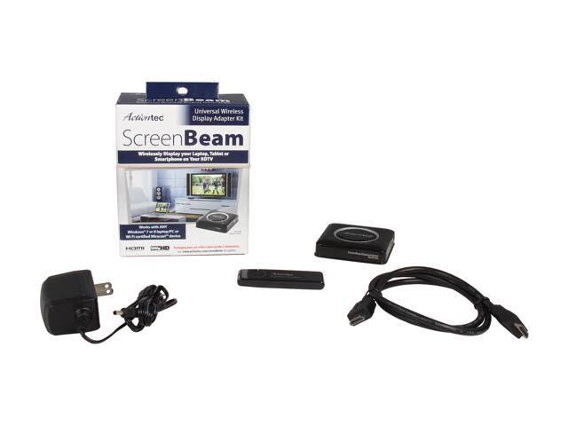 Actiontec ScreenBeam Kit Wireless Display Receiver u0026 Transmitter for Non-WiDi Laptops/Miracast Devices - Wireless A/V Extend