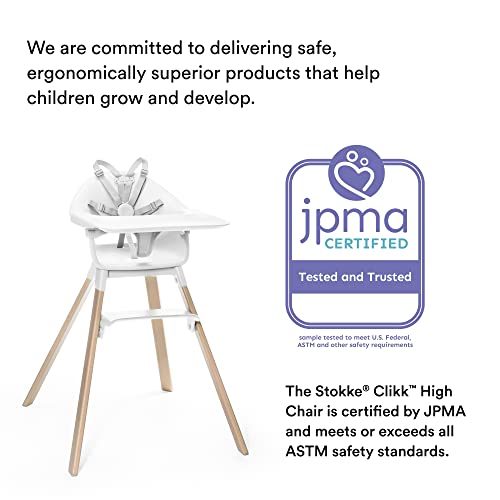 Stokke Clikk High Chair, Midnight - All-in-One High Chair with Tray + Harness - Light, Durable & Travel Friendly - Ergonomic with Adjustable Features - Best for 6-36 Months or Up to 33 lbs