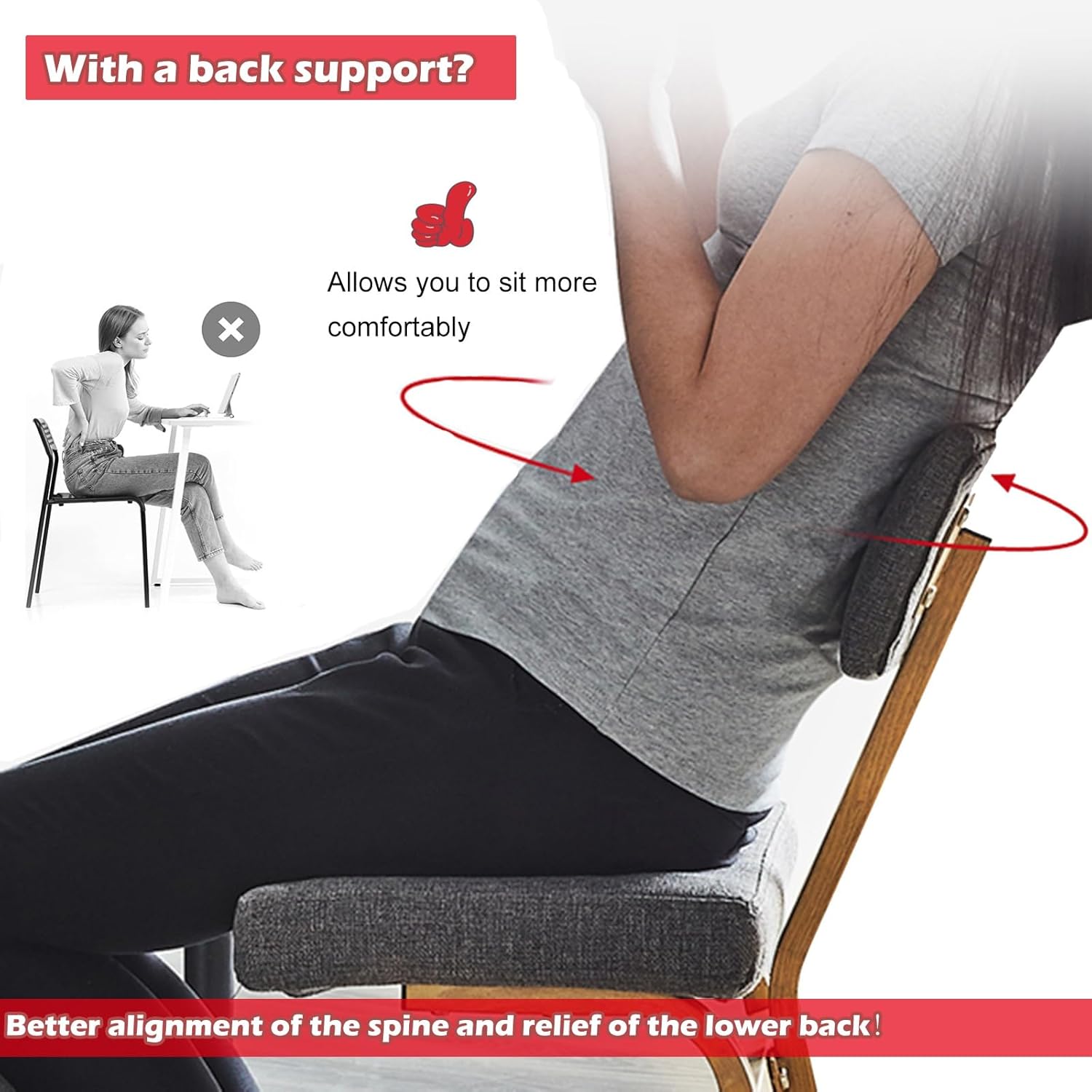 Ergonomic Kneeling Chair with Back Support, Kneeling Posture Rocking Chair Desk Stool Upright Gray for Both Teenagers Adults Computer Workers, Height Adjustable Office Seat