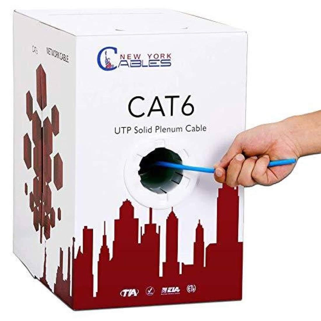 Blue Cat6 Plenum Pure Copper Cmp 550MHz 1000ft Ethernet 23AWG UTP Cable