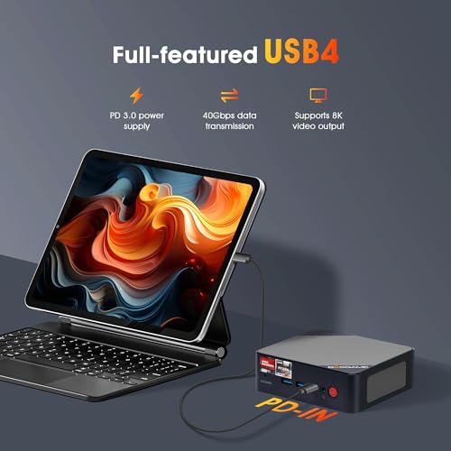 Mini PC N100 Intel 12th Mini Computers Windows 11 Pro 16GB DDR4 RAM 512GB PCIe x1 SSD, 4K 60HZ Triple Displays by Dual HDMI+Type-C, 6W TDP Quiet Mini PC, WIFI5, Office, Education