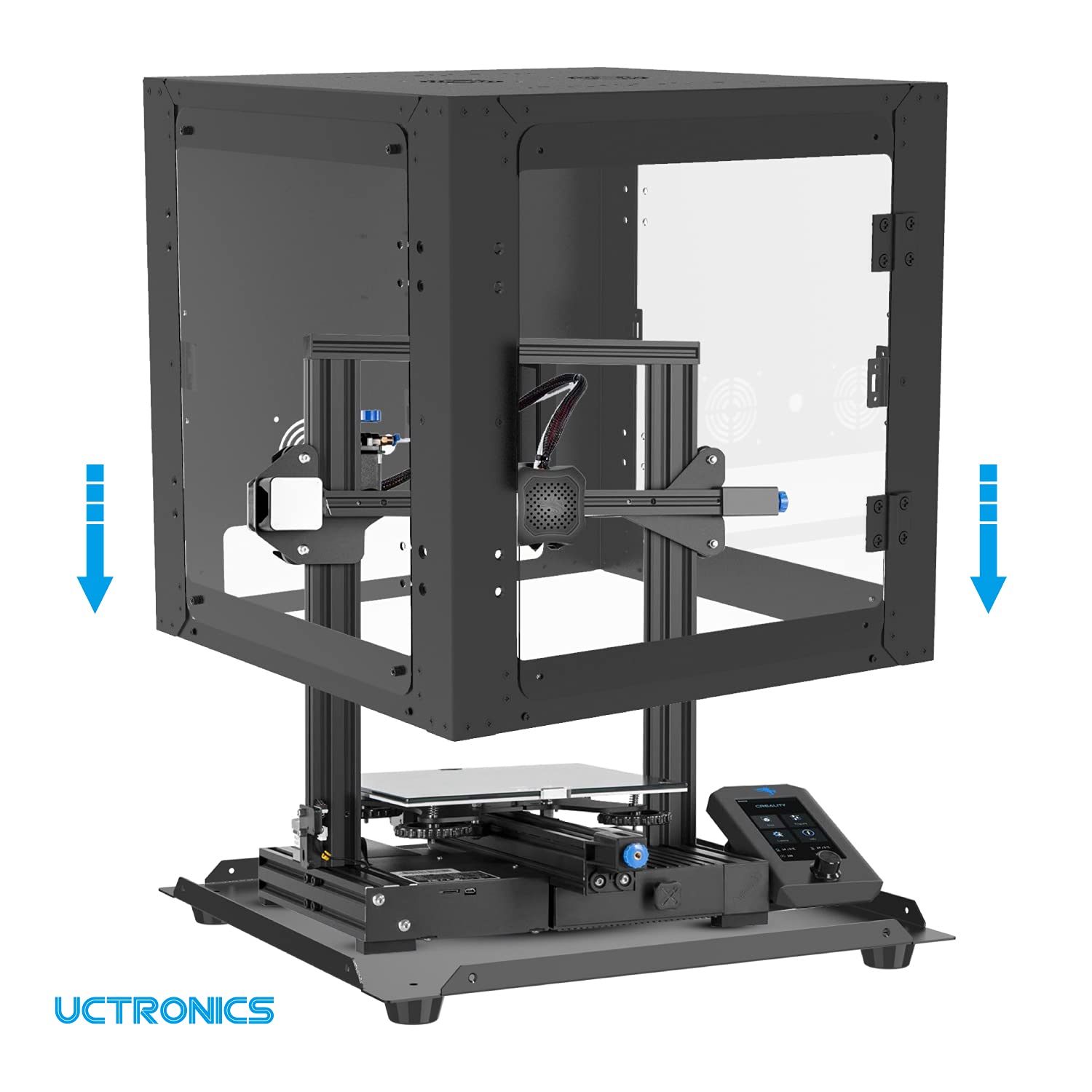 UCTRONICS 3D Printer Enclosure, Constant Temperature Protective Metal Case, Fireproof and Dustproof Cover Room Compatible with Creality Ender 3/Ender 3 V2/Ender 3 Pro/CR-6 SE, and Most 3D Printer